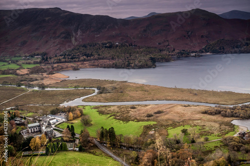 dramatic landscape photo image of Windermere lake in Lake District in Cumbria,England.