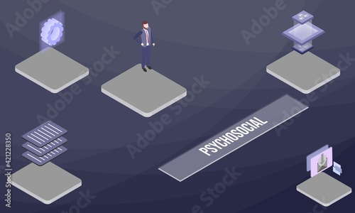 Psychosocial concept on abstract design