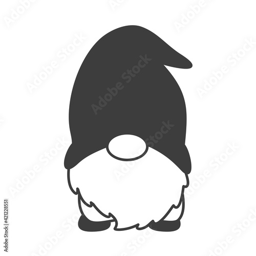 Dwarf gnomes wear red dresses and hats celebrating Christmas in winter.