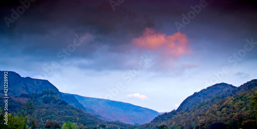dramatic autumn  landscape image taken in Lake District   Cumbria