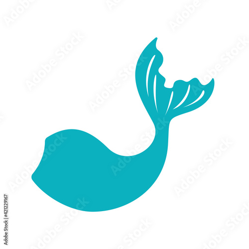 Beautiful mermaid tail vector Ocean mermaid tail design Isolated on white background