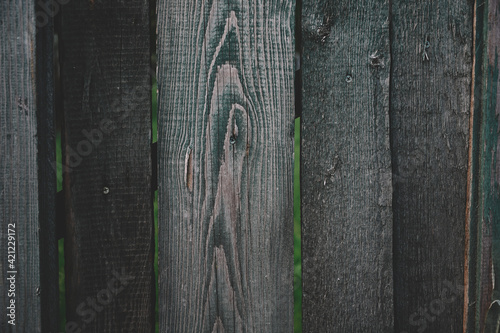 Old wooden fence with shabby paint. Background. Wood texture