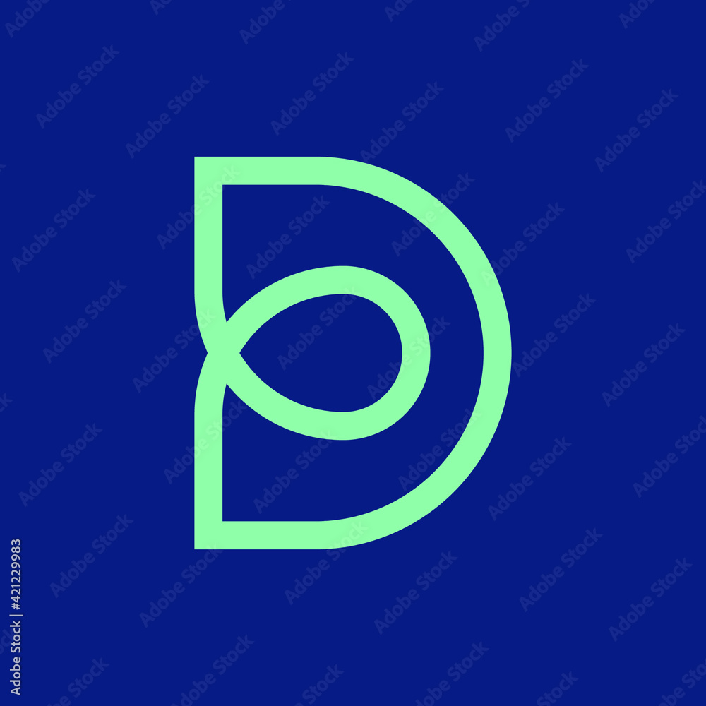 Fototapeta premium Initial Letter D Logo icon concept. Creative Minimal Alphabet emblem design template. Graphic Symbol for Corporate Business Identity.Creative Vector graphic element.
