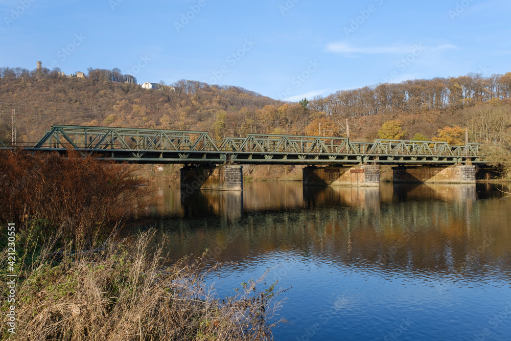 Railway Bridge At The Lenne River, Hagen, Ruhr Area, North Rhine-Westphalia, Germany, Europe Railway Bridge At The Lenne River, Hagen, Ruhr Area, North Rhine-Westphalia, Germany, Europe
