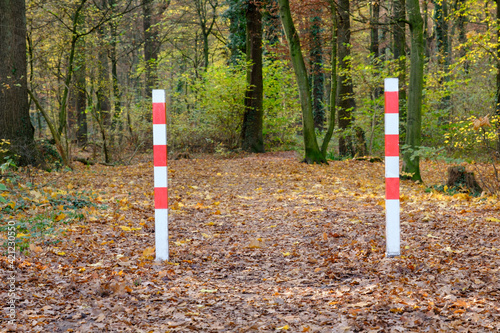 Barrier At The Forest, North Rhine-Westphalia, Germany, Europe photo