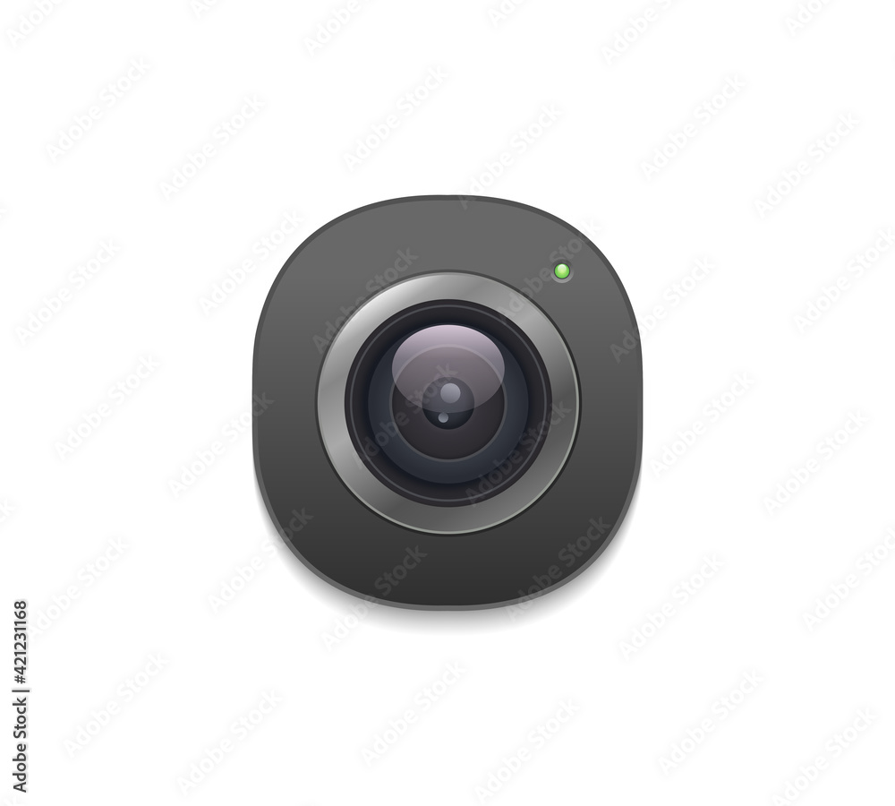 Photo camera Lens icon in realistic style Photo camera Lens icon in realistic style