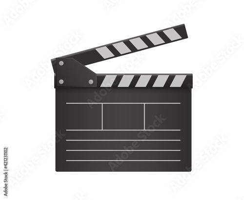Movie clapper illustration on white background
