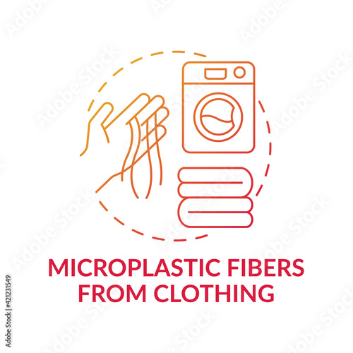 Microplastic fibers from clothing concept icon. Ecology idea thin line illustration. Global environmental problem. Vector isolated outline RGB color drawing