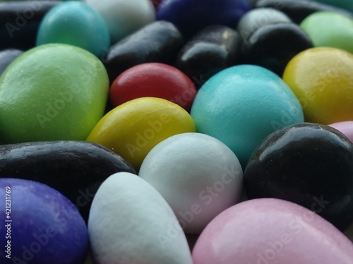 Detail view of colorful candies 