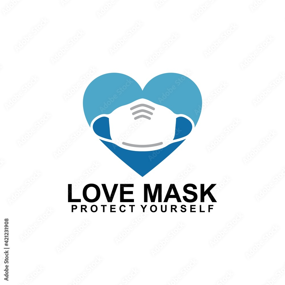 Love mask vector logo template. This design in use to protection symbol. Suitable for medical. Love mask vector logo template. This design in use to protection symbol. Suitable for medical.