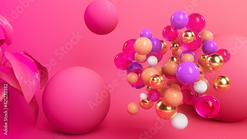 balls background, 3d illustration 