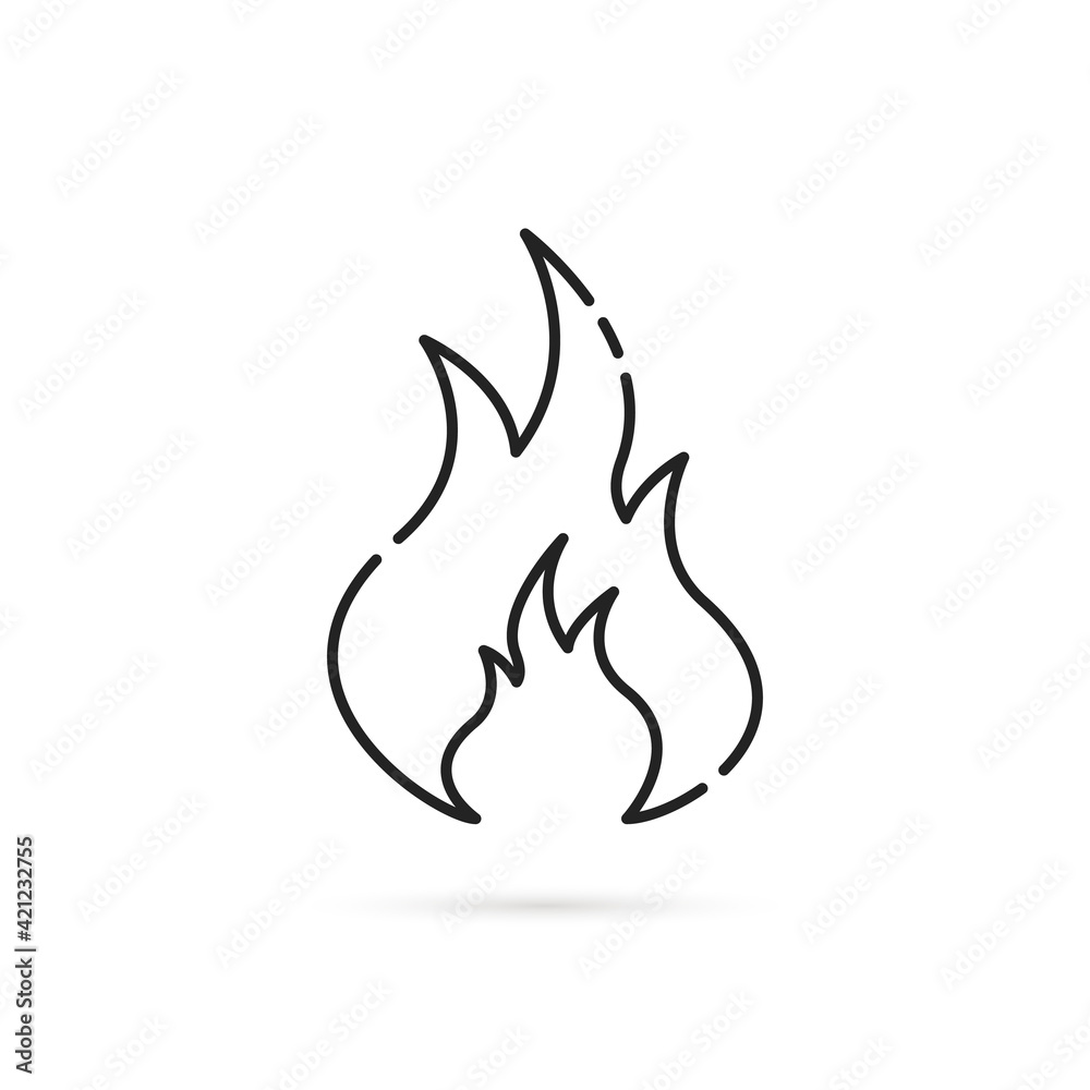black thin line flame or fire icon black thin line flame or fire icon
