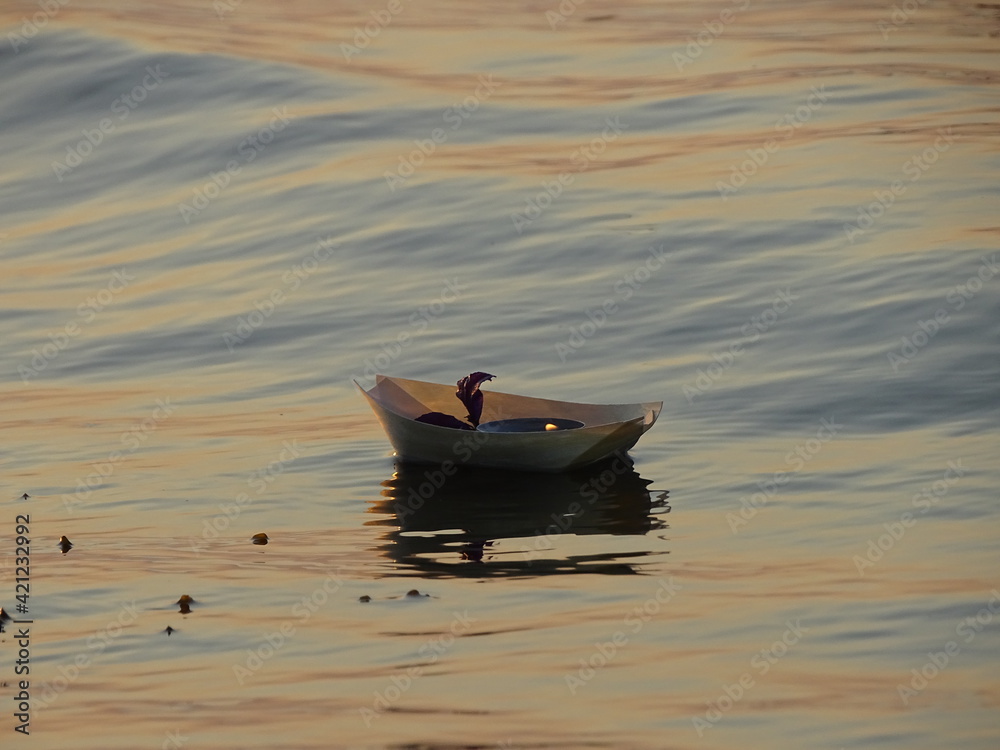 boat at sunset