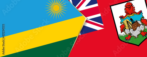 Rwanda and Bermuda flags, two vector flags.