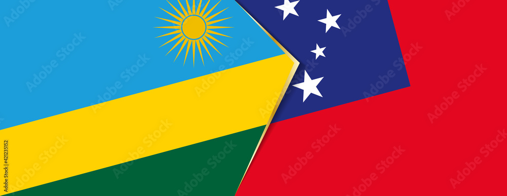 Rwanda and Samoa flags, two vector flags. Rwanda and Samoa flags, two vector flags.