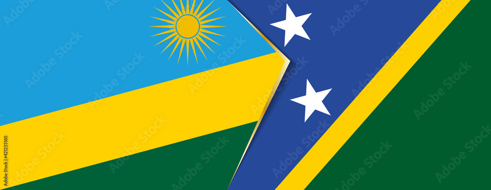 Rwanda and Solomon Islands flags, two vector flags. Rwanda and Solomon Islands flags, two vector flags.