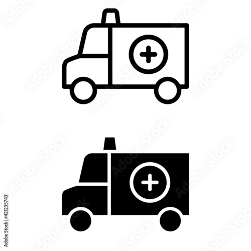 Ambulance vector icon set. Doctor illustration sign collection. resuscitation symbol or logo.