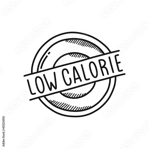 low calorie doodle icon, vector line illustration