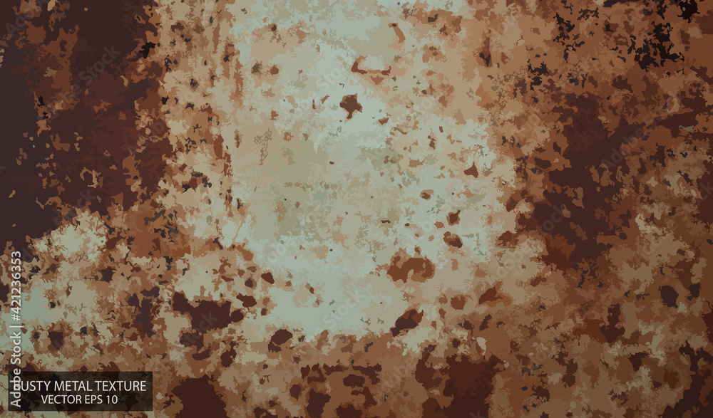 Old rusty metal sheet texture, EPS 10 vector. Grunge background.