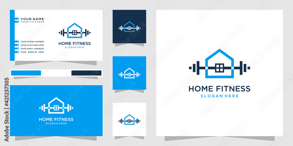 Home fitness logo and business card design Home fitness logo and business card design