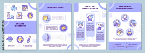 What is ghosting brochure template. Ghosting signs. Flyer, booklet, leaflet print, cover design with linear icons. Vector layouts for presentation, annual reports, advertisement pages