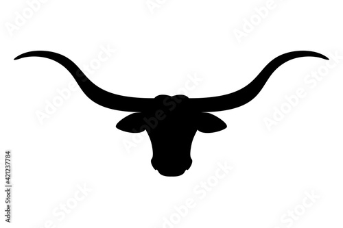 Texas Longhorn cattle head icon, vector illustration photo