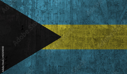Grunge Bahamas flag. Bahamas flag with waving grunge texture. © Stefan