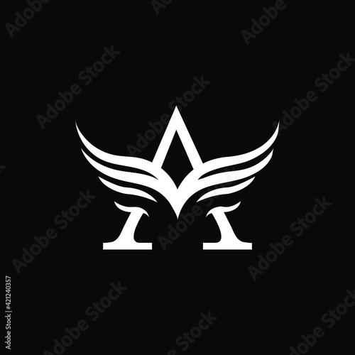 A logo design in black background/a logo design.