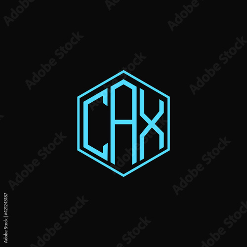CAX polygon letter icon design on BLACK background.Creative letter
CAX-E A X logo design. CAX initials Polygon Logo design.
