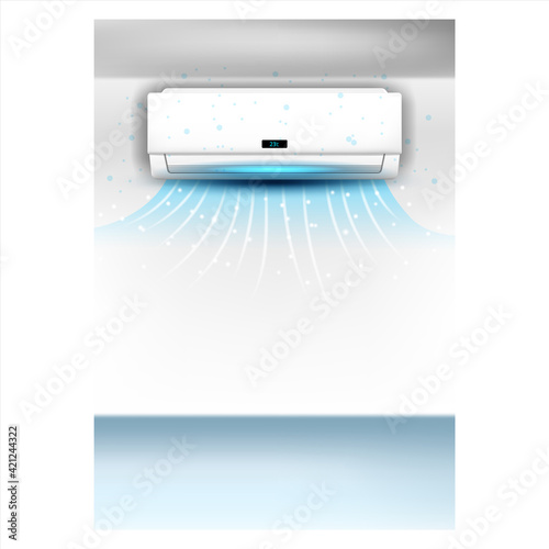 Air Conditioner System Advertising Poster Vector Illustration