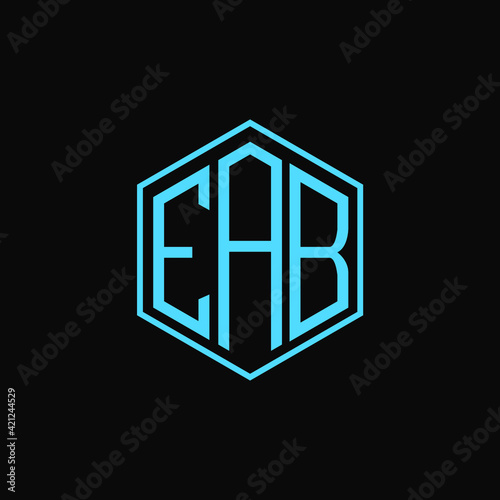 EAB polygon letter icon design on BLACK background.Creative letter
EAB-E AB logo design. EAB initials Polygon Logo design.
