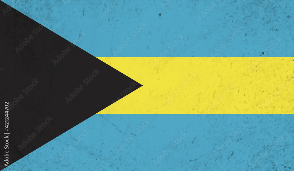 Fototapeta premium Grunge Bahamas flag. Bahamas flag with waving grunge texture.