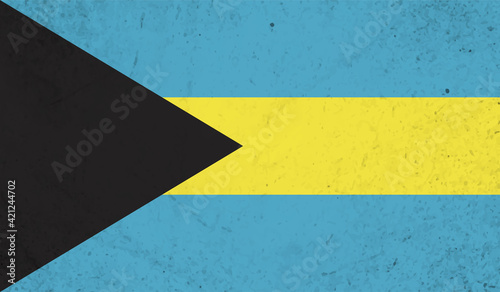Grunge Bahamas flag. Bahamas flag with waving grunge texture.