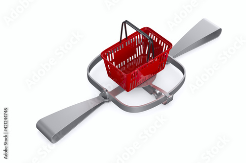 bear trap and red shopping ...