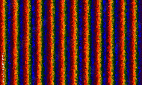 vertical cubist style rainbow background.