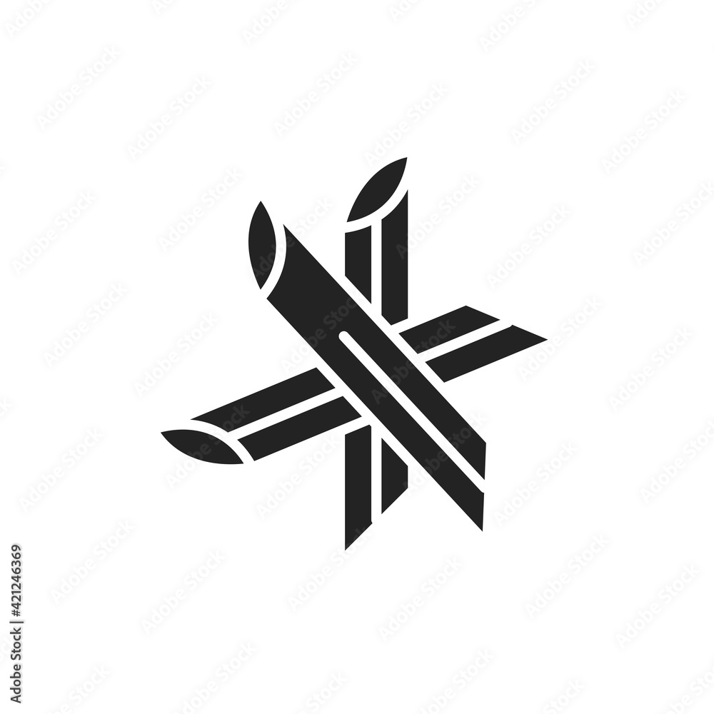 Fototapeta premium Original italian pasta Penne rigate color line icon. Isolated vector element.