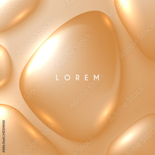 Soft gold luquid drops background photo