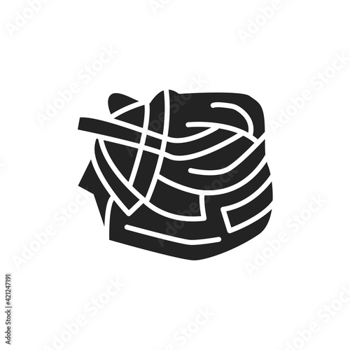 Original italian pasta tagliatelle color line icon. Isolated vector element.