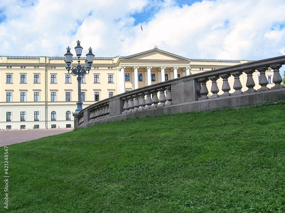 Royal Palace with a picturesque park is considered the city center, Oslo, Norway