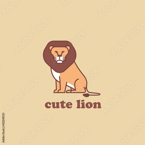 cute lion logo illustration