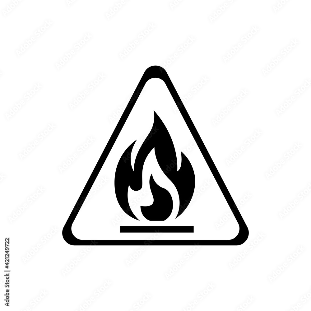 Attention fire hazard black element. Warning sign. Pictogram for web page, mobile app, promo. UI UX GUI design element. Attention fire hazard black element. Warning sign. Pictogram for web page, mobile app, promo. UI UX GUI design element.