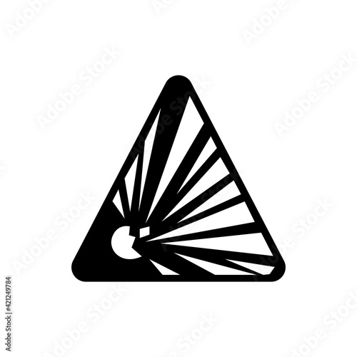 Attention dangerously explosive black element. Warning sign. Pictogram for web page, mobile app, promo. UI UX GUI design element.