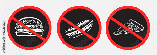 fast food ban prohibition dark sign sticker