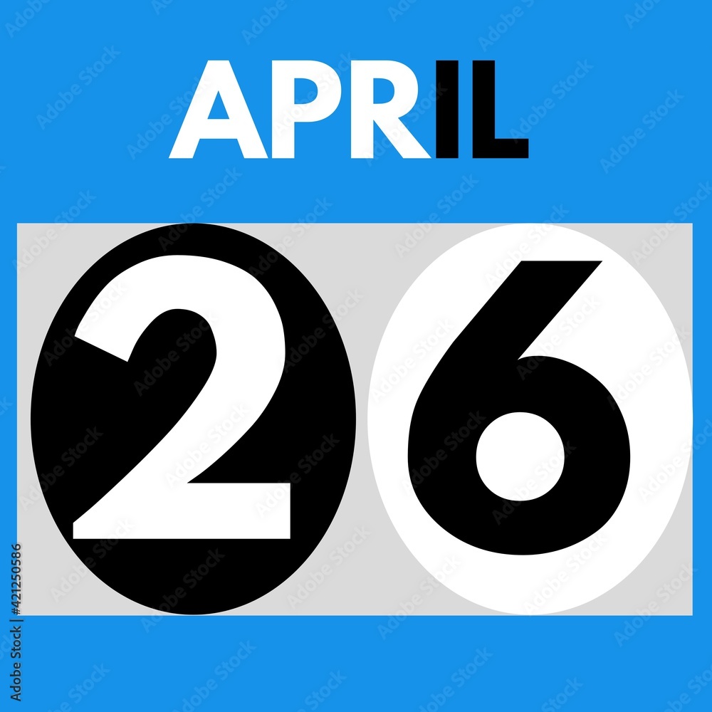 April 26 . Modern daily calendar icon .date ,day, month .calendar for the month of April April 26 . Modern daily calendar icon .date ,day, month .calendar for the month of April