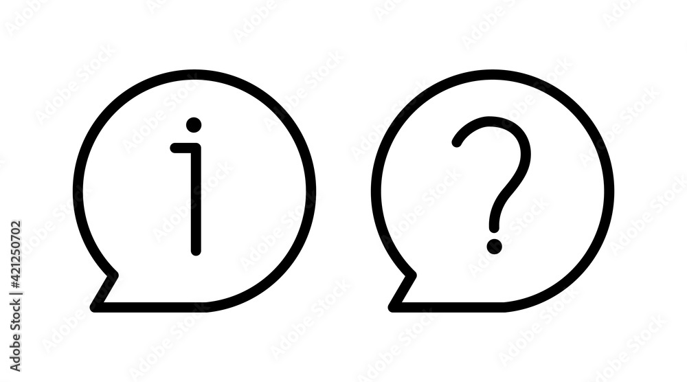 Chat, question information black and white icon. One of set web icons Vector linear illustration. Isolated Chat, question information black and white icon. One of set web icons Vector linear illustration. Isolated