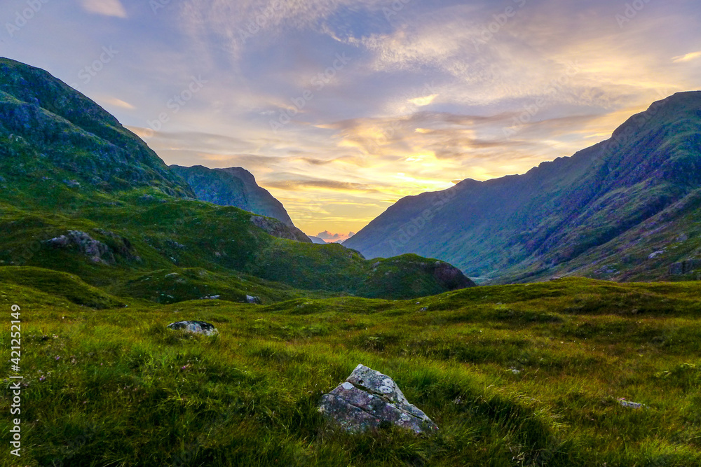 Highland Sunset in Lairig Eilde - Glen Coe