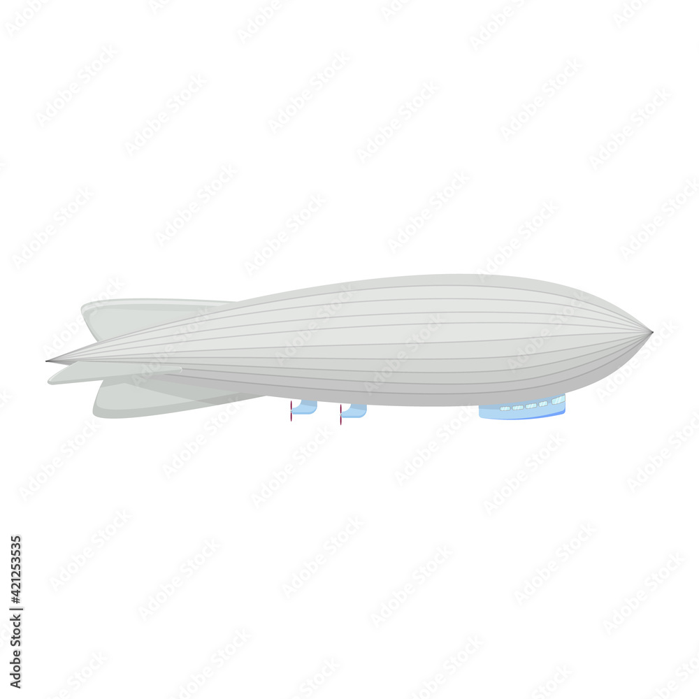 Fototapeta premium Dirigible vector illustration isolated on a white background