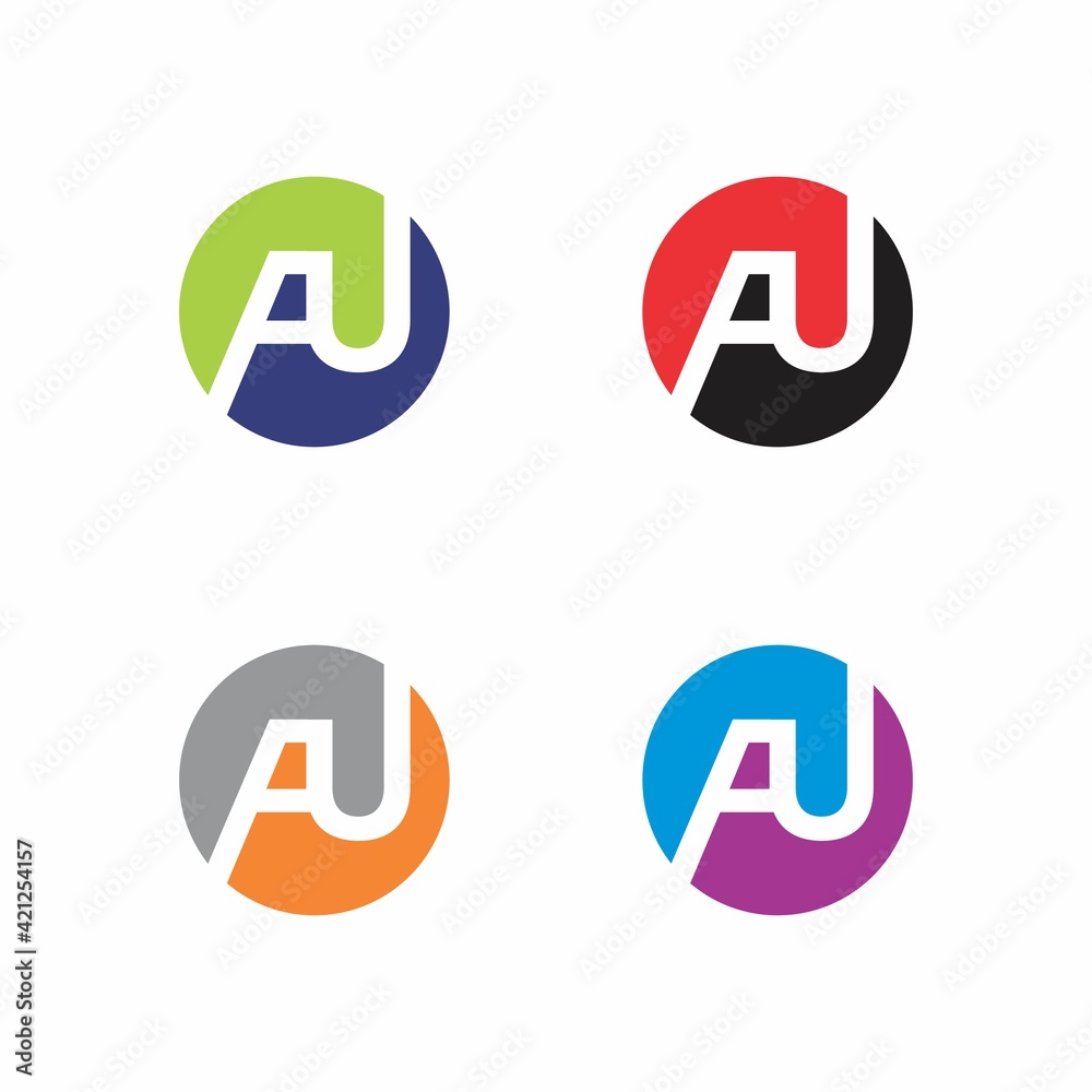 Abstract Initials Letters AU Logo Vector 001 Abstract Initials Letters AU Logo Vector 001