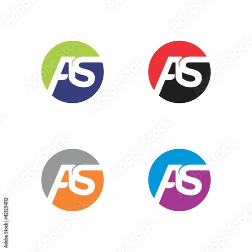 Abstract Initials Letters AS Logo Vector 001