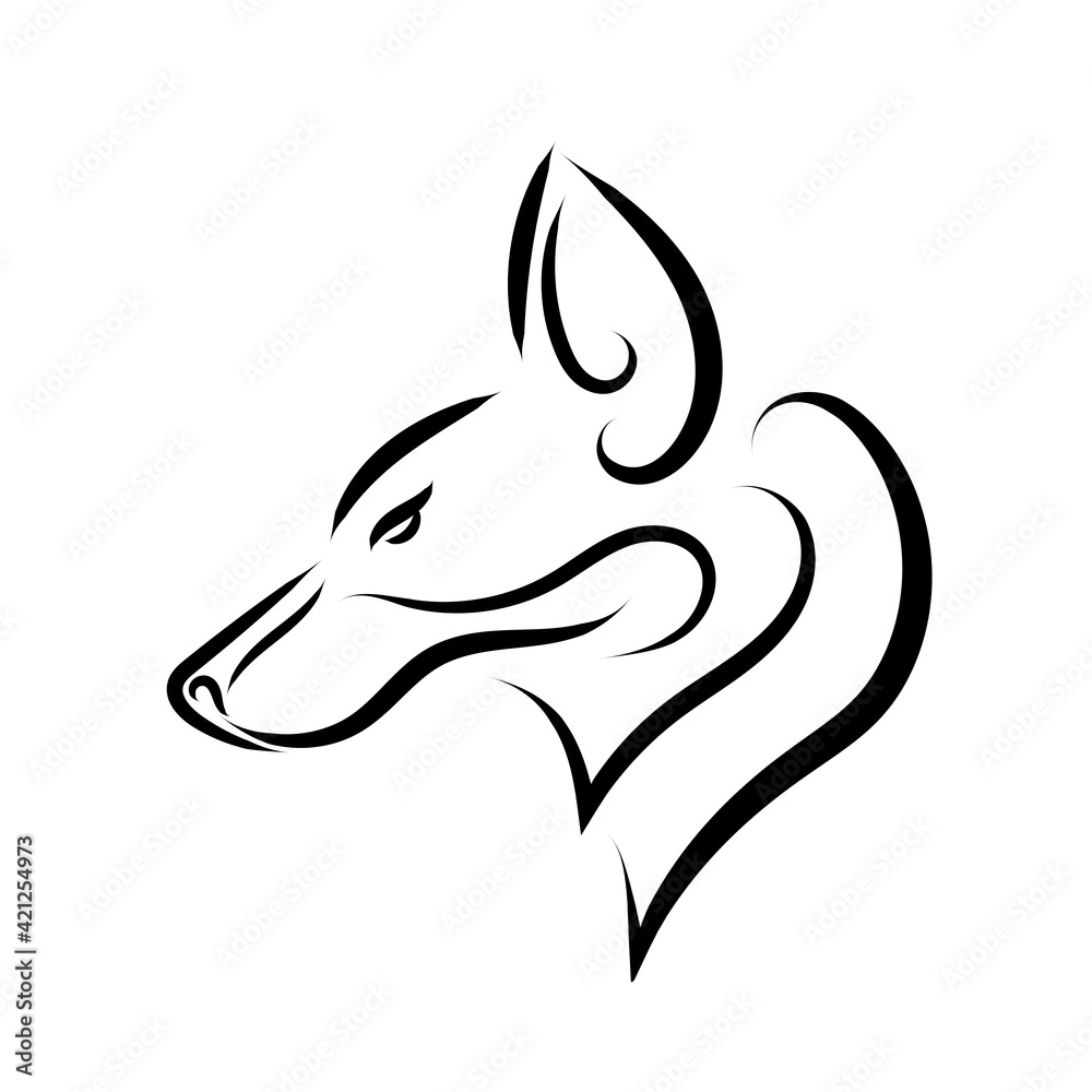 Black and white line art of fox head. Good use for symbol, mascot, icon, avatar, tattoo, T Shirt design, logo or any design you want.
